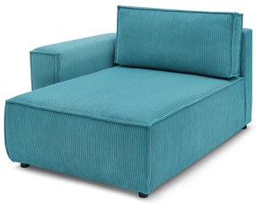 Modul pentru canapea albastru cu tapițerie din catifea reiată (cu colț pe partea stângă ) Nihad modular – Bobochic Paris