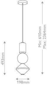 Alora Mood ALM-BIJOU-P3-PN - Lustră LED pe cablu BIJOU LED/20W/230V 3000K crom