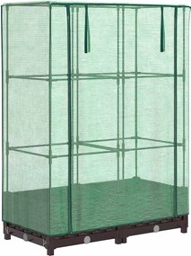 vidaXL Strat înălțat cu husă de seră, aspect ratan, 80x40x123 cm