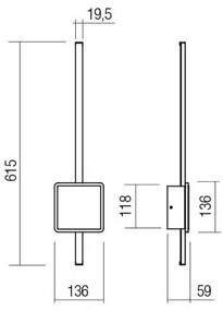 Redo 01-2696 - Aplica LED de perete DIAZ, 20W, 230V, CRI 90, albă