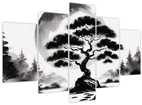 Tablou – Bonsai alb-negru (150x105 cm)