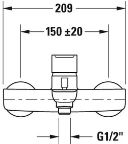 Duravit B.1 Baterie cada dus monocomanda, crom