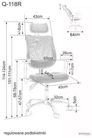 Scaun de birou Q118R gri
