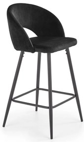 Scaun de bar H96 velvet negru H89 cm