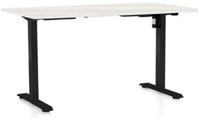 Masă înălțime reglabilă OfficeTech A, 120 x 80 cm, picioare negre, frasin alb
