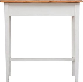Masa consola, L73 36 H75 cm, alb natur antichizat, lemn masiv
