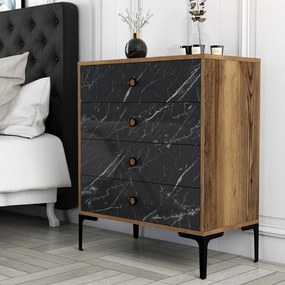 Cabinet Lizbon 541 - Walnut, Black