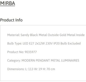 Lustra suspendata design modern MIRBA