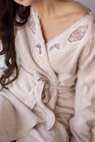 Halat elegant DESTAN de damă în cutie cadou Roz pal / Dusty rose S