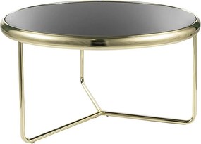 Masuta cafea SCARLET, negru/auriu, sticla securizata/metal, 74x40 cm