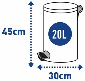 Alda Coș de gunoi cu pedală Freedom Fresh 20 l,alb, 20 l