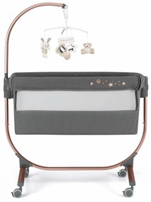 Patut cu leganare, Cullami, co-sleeper 2 in 1, Cu laterala culisanta, Cu setare unghiulara, Cu roti, Reglabil in 8 pozitii pe inaltime, Gold