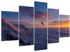 Tablou în apus de soare, Mont Blanc (150x105 cm)