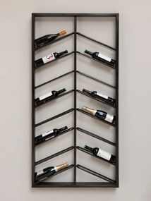Suport de perete, pentru sticle de vin, din metal, Stim