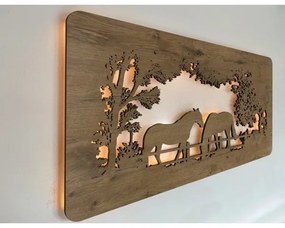 Li-Go 5012/B/4 – Decorațiune LED de perete, 10W/5V, 30000 mAh, 120x60 cm, stejar