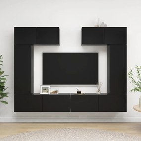 vidaXL Set dulapuri TV, 6 piese, negru, lemn prelucrat