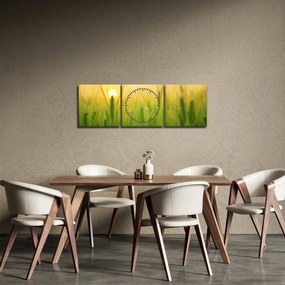 Tablou - Câmp cu cereale (cu ceas) (90x30 cm)