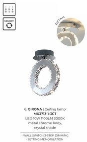 Lustra LED aplicata design modern Girona crom