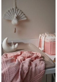 Pătură pentru copii, roz prăfuit din bumbac organic tricotată 80x100 cm Sorbet – Cam Cam Copenhagen