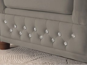 Fotoliu gri chesterfield cu tapițerie din catifea York Blik – Ropez