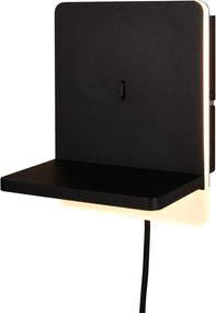 Aplică de perete negru-mat LED cu intensitate reglabilă Fairfield – Trio