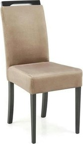 Scaun CLARION 2, bej/negru, stofa catifelata/lemn, 42x58x97 cm