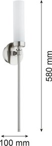Aplica de perete stil elegant PRESTON nickel/sticla opal