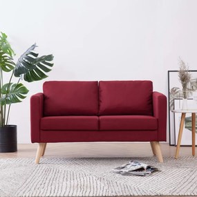 vidaXL Canapea cu 2 locuri, roșu, material textil
