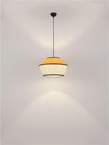 Lustra cu abajur stratifiat catifea Mustard cu hartie naturala VELISS