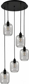 BRILAGI - lustra LED pe cablu RETRO GLASS 5xE27/60W/230V negru/gri fumuriu