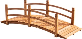 Outsunny Pod de Grădină din Lemn Decor pentru Grădină dim. 185L x 72l x 58H cm cu Balustradă, Lemn de Brad, Portocaliu | Aosom Romania