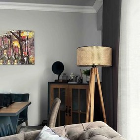 Lampadar corp lemn  textil,nuc- bej, Homs, 153 cm,40006
