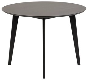 Masă dining în decor de stejar Actona Roxby, ø 105 cm, negru