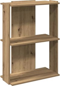 vidaXL Bibliotecă 3 etaje stejar artizanal 60x30x80 cm lemn prelucrat