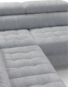 Colțar cu funcție de dormit Nardo L, extensibil, dreapta, - chenille gri deschis Vibe 85