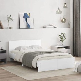 3207511 vidaXL Cadru de pat cu tăblie, alb, 120x190 cm