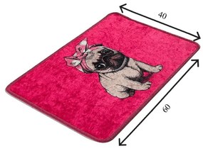 Covoraș de baie roz 40x60 cm Pink Pug – Foutastic