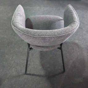 Scaun tip fotoliu OSCAR, tesatura, structura metalica - BEJ