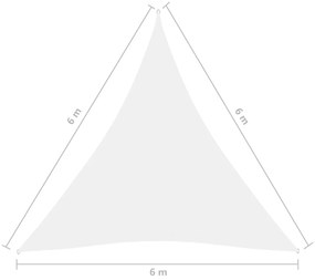 Panza parasolar, alb, 6x6x6 m, tesatura oxford, triunghiular Alb, 6 x 6 x 6 m