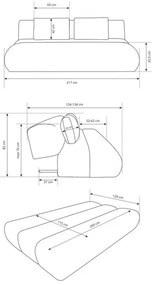 Canapea extensibilă FANO, crem, 3 locuri