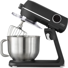Mixer planetar Caso KM 1800 Black-E, 1800 W, 6 l, 10 viteze, Timer, Vas din inox, Comanda tactila, LED, Negru mat