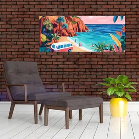 Tablou - Rulotă la ocean (120x50 cm)