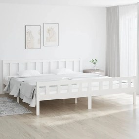810690 vidaXL Cadru de pat, alb, 160x200 cm, lemn masiv