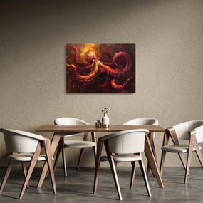 Tablou pe sticlă - Octopus, pictură în ulei (70x50 cm)