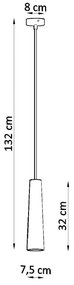 Lustră albă cu abajur din ceramică ø 8 cm Alverna – Nice Lamps