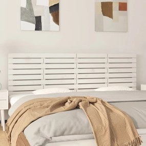 824754 vidaXL Tăblie de pat pentru perete, alb, 186x3x63 cm, lemn masiv pin