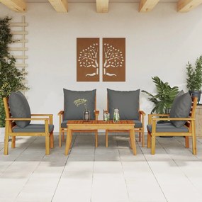 vidaXL Set mobilier de grădină cu perne, 5 buc., lemn masiv acacia