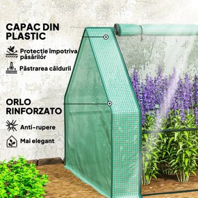 Outsunny Mini Seră Portable Tunel pentru Creșterea Plantelor și Florilor cu Uși Rulabile cu Fermoar, Verde | Aosom Romania
