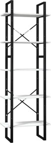 vidaXL Bibliotecă cu 5 rafturi, alb, 60x30x175 cm, lemn masiv de pin