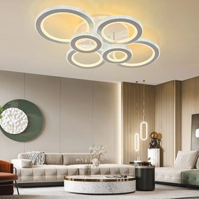 Lustra LED Cu Telecomanda, Elit's,3 Tipuri De Lumina, Intensitate Reglabila, 328W, Alb